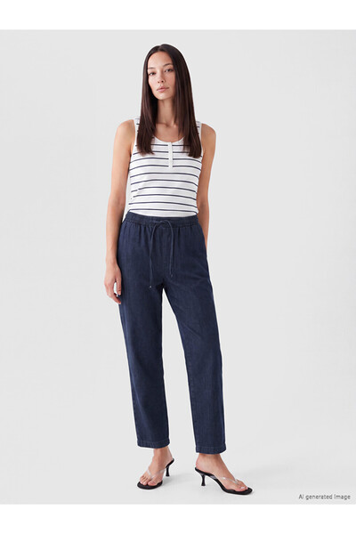 LC Waikiki Indigo Elastic Waist Carrot Fit Women's Jean Pants