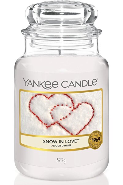 Yankee Candle شمعة معطرة في وعاء (كبيرة الحجم) - سنو إن لوف - مدة احتراق طويل...