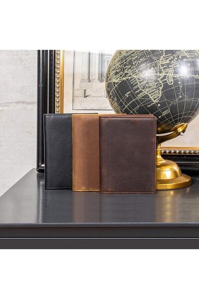 POLARE ORIGINAL Slim RFID Blocking Leather Passport Holder Travel Bifold Wall...