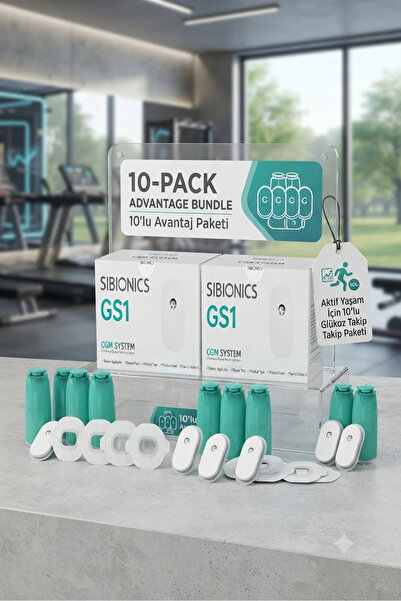 SIBIONICS GS1 Sürekli Glukoz Takip Sensörü 14 Günlük 10'lu Avantaj Paketi