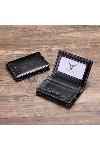 HISCOW Leather Business Card Case Holder for Men & Women, Italian Calfskin