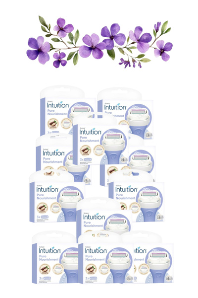 Schick Intuition 11 Pieces Pure Nourishment Women's Razor Refills Pack of 3