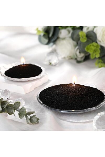 Mirfa Pearled Candle Wax Sand With 20 Eco Wicks - Black - 1Kg
