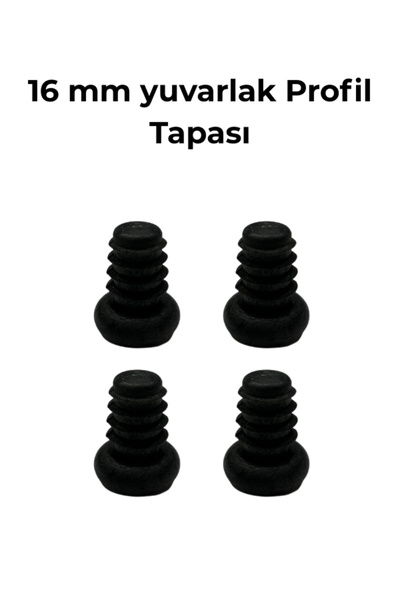 CATEKSSS 16 mm İç Yuvarlak Tapa Sehpa Sandalye Masa İçe Geçme Profil Boru Tap...