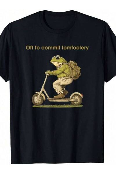 799 Men's Funny Skateboard Pattern-Shirt - Get Ready A Silly Design, Yellow P...