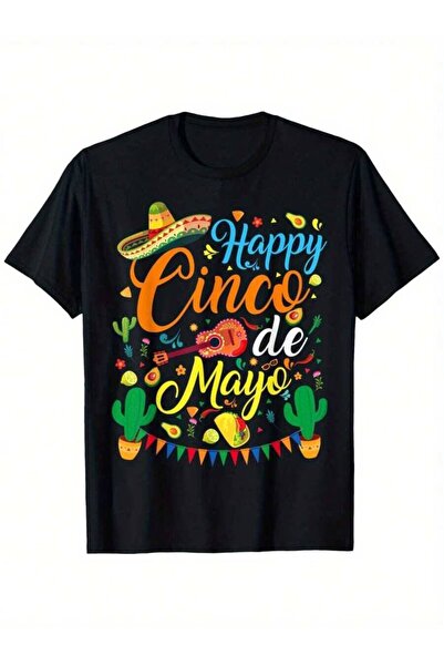 9TAY تي شيرت Happy Cinco Fiesta Mexican Party 5 De Mayo للرجال والنساء بأكمام...