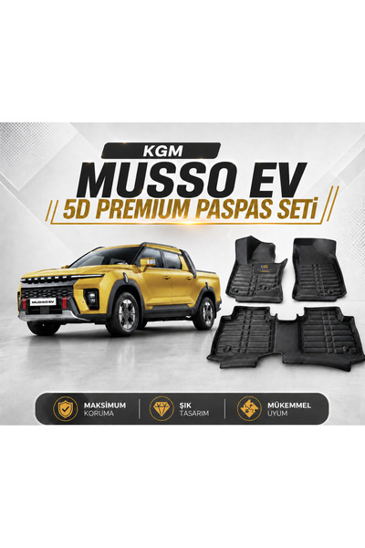 B-Garaj Musso EV – 5D Premium Pvc Deri Havuzlu Paspas