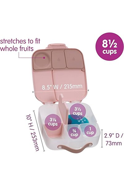 b.box Oversized Lunch Box for Kids: Bento Box with 4 Compartments (2 Leak Pro...
