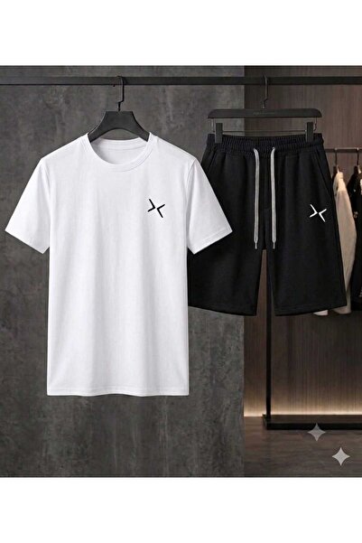 CLOTHES33 تي شيرت وشورت من قطعتين، مزيج رقيق صيفي مقاوم للعرق، مطبوع، للنساء/...