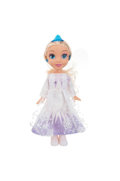 OEM Păpușă blondă Prințesa Frozen cu rochie cu fulgi de zăpadă și bijuterii 29cm