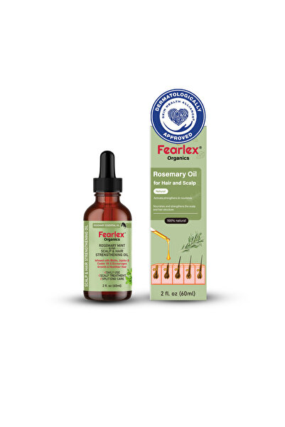 Fearlex Rosemary Mint Hair Oil with Biotin, Jojoba & Castor Oil – Supports He...