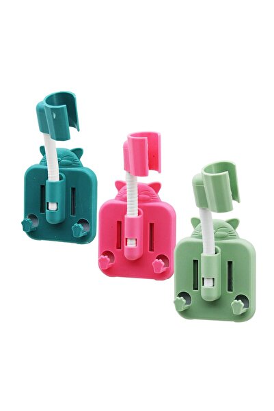 GeeS Global Colorful Plastic - Shower Rail with Sitting Cat Figure and 4-Way ...