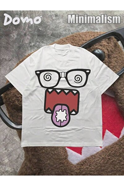 NOURAM تي شيرت DOMO-KUN مطبوع بنقوش (220 جرام)، تي شيرت مطبوع برسومات، تي شير...