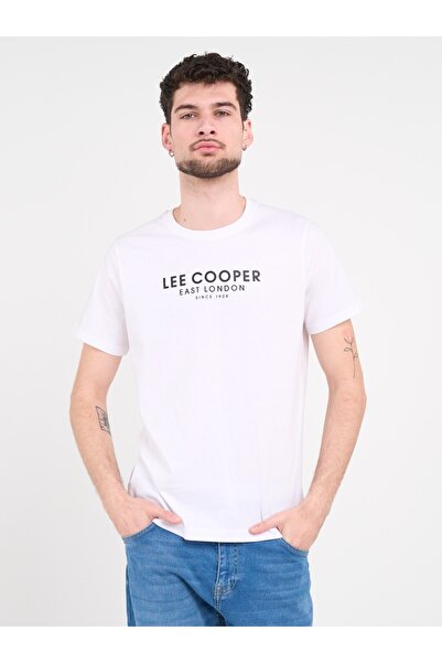 Lee Cooper - Tricou barbat de culoare uniforma cu imprimeu logo