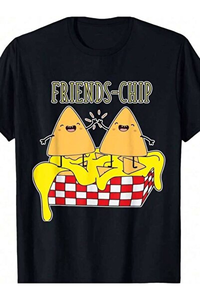 LİNA06 Cheesy Crispy Nacho Chips Snack Food Lover Foodie T-Shirt