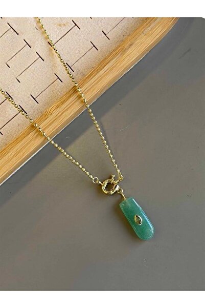 Generic Brand Dorika Chain and Stone Necklace - 60 cm - Green Xtd