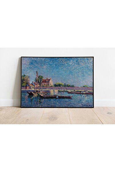 Pegziz Alfred S. the Lock of Saint-Mammès Painting |   River Landscape Framed...