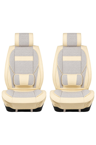 3XR Combo 2PCS Universal PU Leather Car Seat Cover Breathable Waterproof Fron...