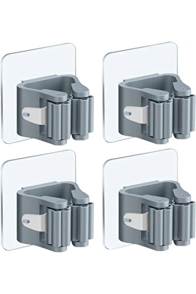 STARSTAR 4-pack wall-mounted self-adhesive broom and mop holders, drill-free ...