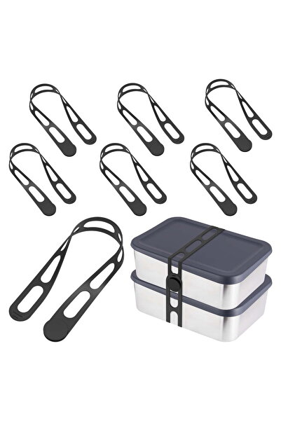 STARSTAR 8-pack of reusable silicone lid lock straps with a secure locking de...