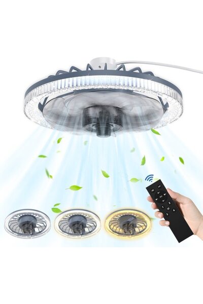 Morvena Picks Ventilator de tavan cu lumină integrată - lumină LED reglabilă ...