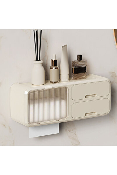 STARSTAR Waterproof beige PP material toilet paper storage box, multi-functional