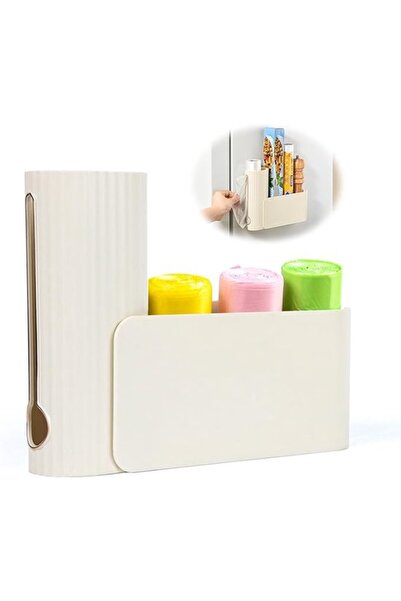 STARSTAR Self-Adhesive Wall-Mounted Foldable Plastic Trash Bag Organizer Box ...