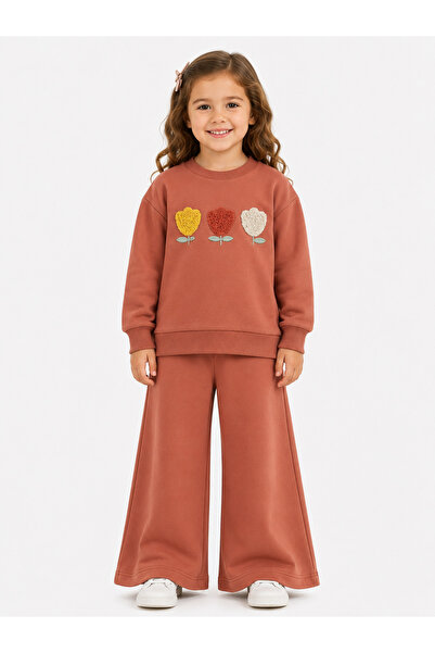 MİNOLES KIDS 2 Ip Seasonal and Winter Cotton Suit with Embroidery for Girls, ...