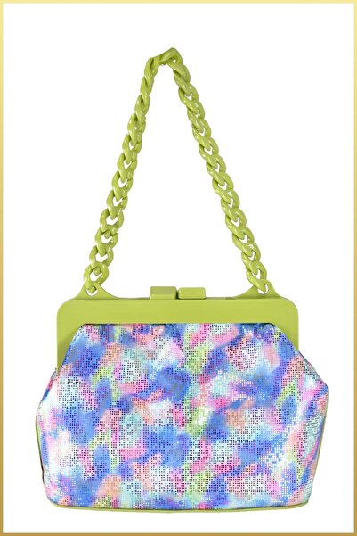 birizmoda Chin Women's Patterned Scholarship Hand and Shoulder Bag - Pistachi...