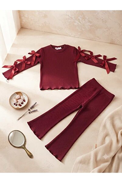 renkli diyar Girl's long sleeved top and bottom set for daily use, daycare, k...