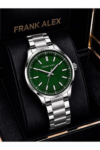 Frank Alex ساعة يد رجالية بسلك فولاذي 3 ATM مع ضمان لمدة عامين FG.X7325.5