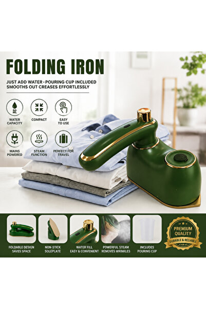 Generic Portable Foldable Steam Iron – Compact Travel Iron with 50ml Water Ta...