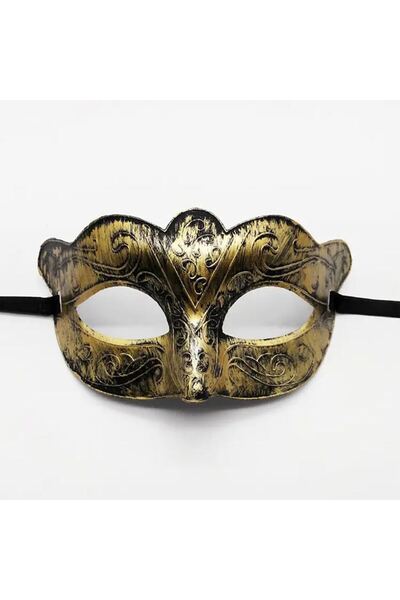 naque Gold Color Tumbled Masquerade Mask – Venetian Style Party Mask