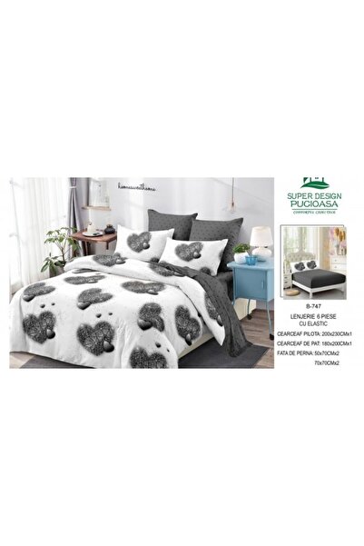Pucioasa Set de lenjerie de pat gros Finet, 6 piese, cearșaf cu elastic BBA48