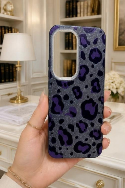 CaseTechnoo Tecno Spark 40 Pro Plus Uyumlu Uv Baskılı Leopar Desenli-Simli Ka...