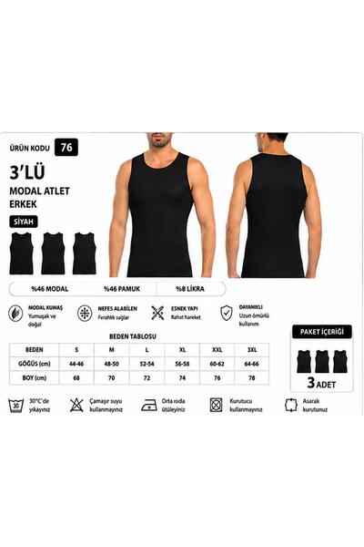 Yıldız Çamaşır Men's Modal Lycra Zero Sleeve Crew Neck Undershirt Undershirt ...