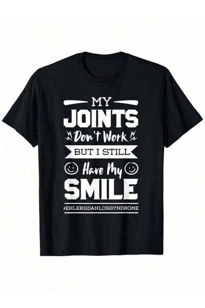 2BIR تي شيرت Still Have My Smile Ehlers Danlos بخطوط حمار وحشي باللونين الأسو...