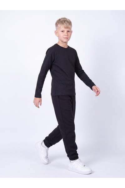 panios kids Erkek Çocuk Süprem Bisiklet Yaka Uzun Kollu Basic Alt - Üst Takım