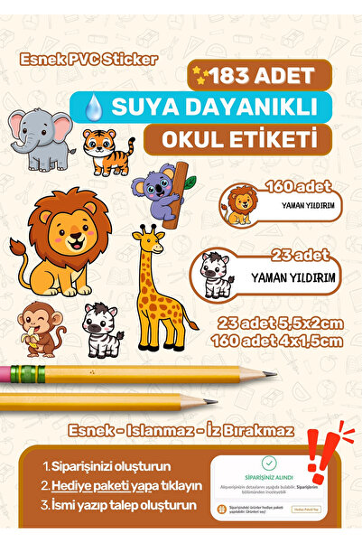 alışveriş kurdu ملصق مدرسي، ملصق قلم رصاص، ملصق دفتر ملاحظات، ملصق قابل للكتا...