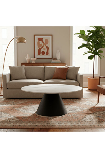 Roots Furniture طاولة قهوة من رخام بانسوارا باللون الأسود