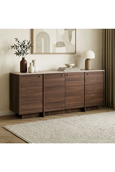 Rani Mobilya Rani Home Konsol Traverten - Milano Ceviz 180 Cm GD-5792