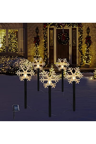 TAPIT Solar Lights Outdoor for Garden Snowflake Pathway Lights 5 Pack Outdoor...