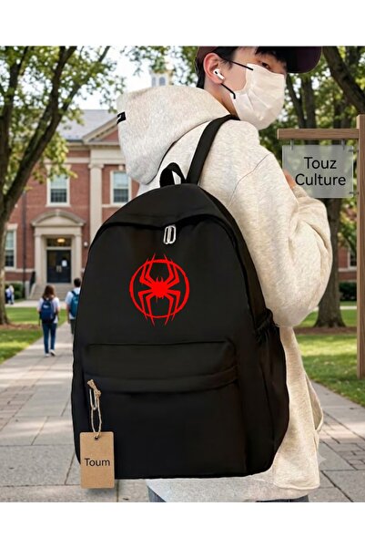 Toum Spider Printed School, Course, Course Backpack