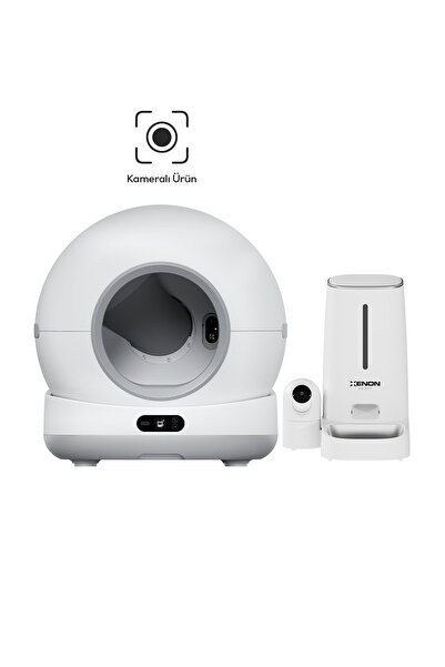 Xenon Smart Akıllı Kedi Tuvaleti ve Mama Kabı Seti | WiFi, Kameralı, Sesli İl...