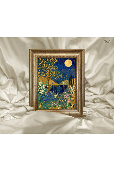 Vetro Design Art Nouveau - Moon and Moonlight Framed Painting