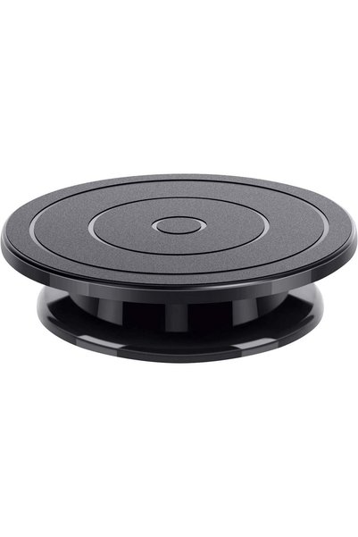 Morvena Picks Platou rotativ pentru tort de 11 inch, cu roți sculptate, finis...