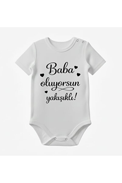 venüsdijital You'Re Becoming a Dad, Handsome Baby, Good News Printed Baby Bod...