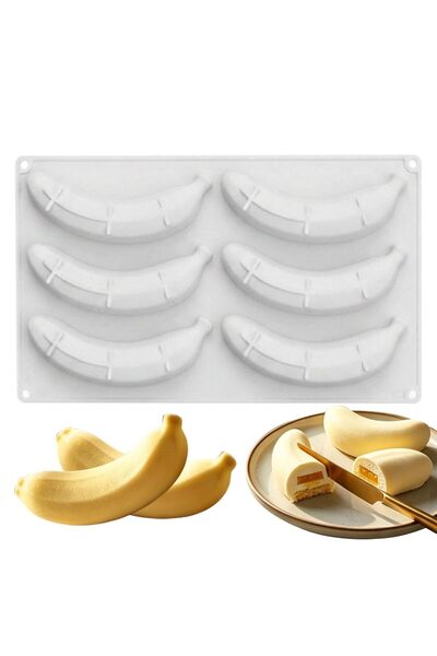 STARSTAR Baking Mold: 6-Cavity Banana-Shaped Jelly Mold | Silicone mold suita...