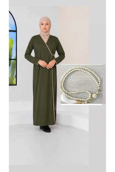 ELİF&ASLI Prayer Gown with Yandan Binding, Prayer Beads, Dowery Set, Gift