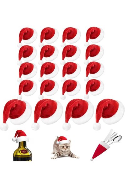 STARSTAR 24 Pieces Mini Santa Hats for Crafts (6*11), Small Santa Hats as Orn...